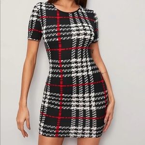 ♦️**SOLD** NWT - SHEIN Plaid Bodycon Dress